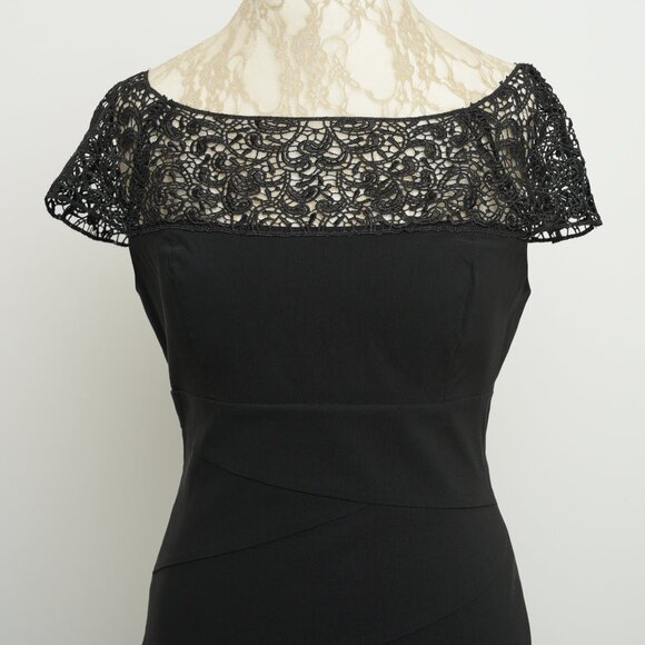 Le Chateau Lace Black Pencil Dress, Size 8 -10 - Picture 2 of 10